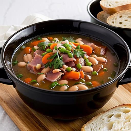 Batch Cooking, Ham Bean Soup, Slow Cooker, Meal Prep, Easy