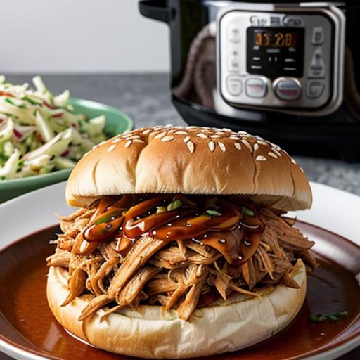 Classic BBQ Pulled Chicken, Slow Cooker Recipe, Mouthwatering Dish, Easy Crockpot Meal, Delicious BBQ Chicken