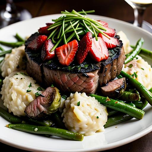 London Broil, Side Dishes, Garlic Mashed Potatoes, Roasted Brussels Sprouts, Wild Mushroom Risotto