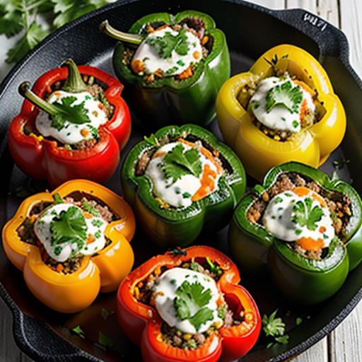 Ground Beef Stuffed Peppers, Creative Recipe, Side Dish Idea, Flavorful Twist, Cheesy Toppings