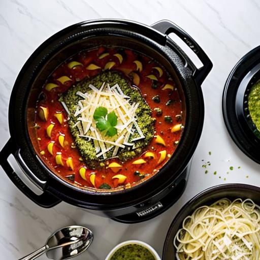 Crock Pot Lasagna Soup, Pesto Twist, Italian Flavors, Slow Cooker Recipe, Comforting Meal