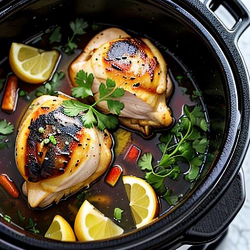 Crockpot recipes, Lemon garlic chicken, Easy meals, Zesty flavors, Slow cooker recipe