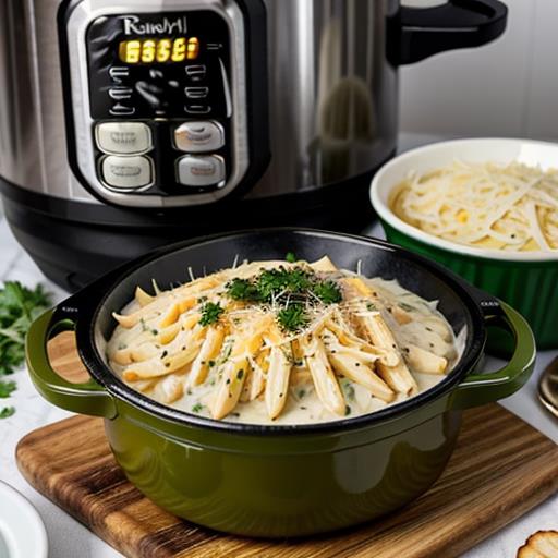 Baked Potato Chicken, Alfredo Crockpot Recipe, Easy Comfort Food, Creamy Dinner Idea, Slow Cooker Meal