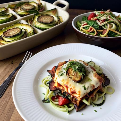 low carb side dishes, lasagna lovers, cauliflower garlic breadsticks, zucchini noodles, spinach salad