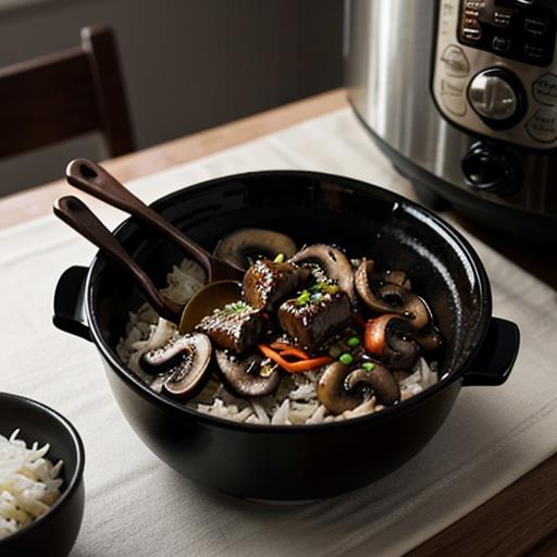 Slow Cooker Recipes, Mongolian Beef, Mushroom Rice, Hearty Meals, Flavor-Packed Dish