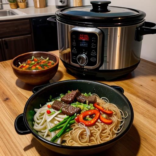 Mongolian Beef, Slow Cooker Recipe, Noodle Bowl, Flavorful Dish, Easy Dinner