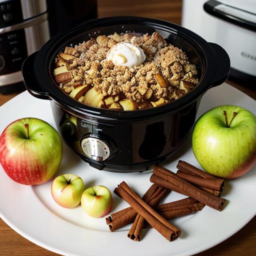 Slow Cooker Apple Crisp, Fall Dessert, Delicious Recipe, Crockpot Treat, Spiced Flavors