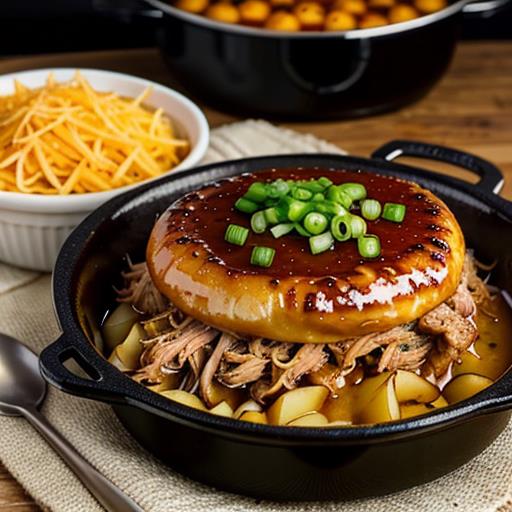 Slow Cooker BBQ, Pulled Pork, Stuffed Potatoes, Hearty Meal, Filling Dish