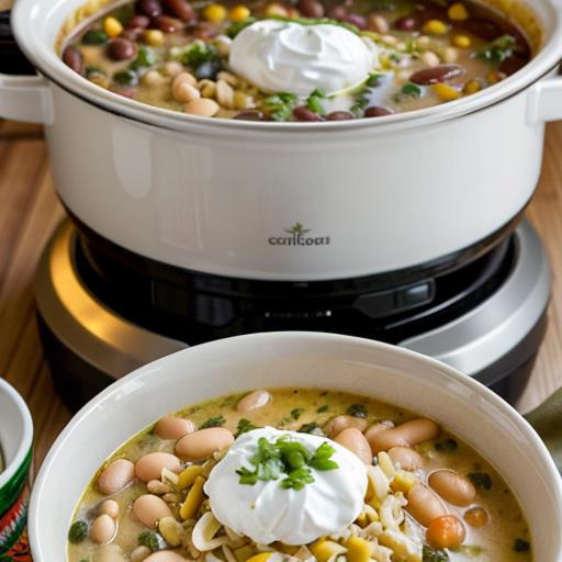 Slow Cooker White Chicken Chili, Creamy Dish, Flavorful Recipe, Comfort Food, Easy Cooking