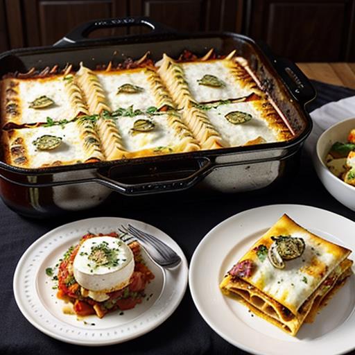 Lasagna sides, Traditional pairings, Garlic bread, Roasted vegetables, Caesar salad