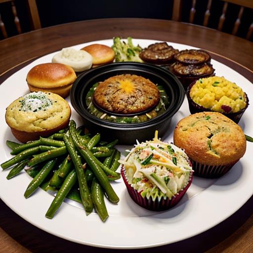 Mississippi Roast, Side Dishes, Garlic Mashed Potatoes, Buttered Green Beans, Cornbread Muffins