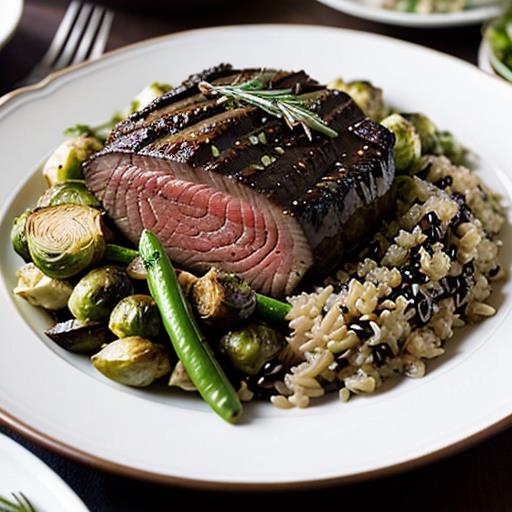 Stuffed London Broil, Side Dishes, Roasted Potatoes, Wild Rice Pilaf, Quinoa Salad