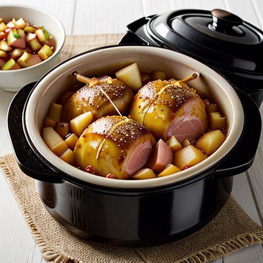 crockpot ham recipes, glazed ham, pineapple and brown sugar, spiced apple cider, honey mustard glaze