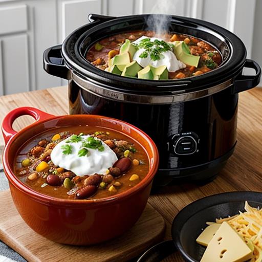 vegetarian chili, crock pot recipe, baked potato, hearty meal, flavorful dinner