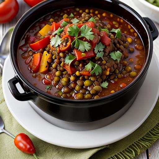 Lentil Chili, Slow Cooker Recipe, Meatless Option, Hearty Dish, Comfort Food