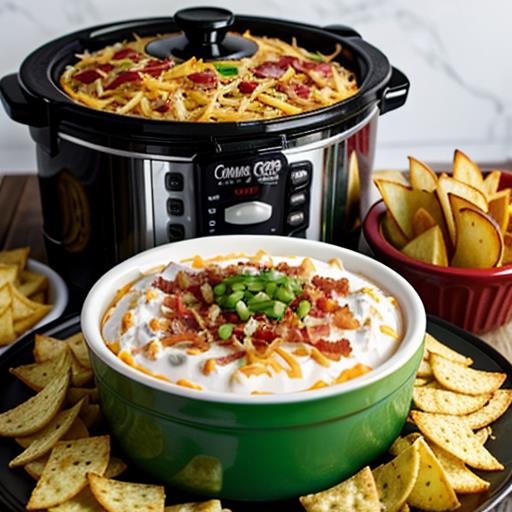 baked potato dip, crock pot recipe, crowd-pleasing appetizer, easy appetizer, game day party