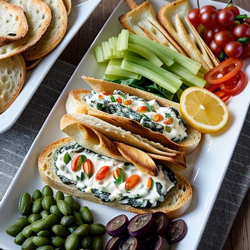 Spinach and Artichoke Dip, Party Spread, Serving Suggestions, Appetizer Ideas, Dip Accompaniments