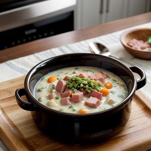 Slow Cooker Soup, Baked Potato, Ham Recipe, Hearty Meal, Comforting Dinner