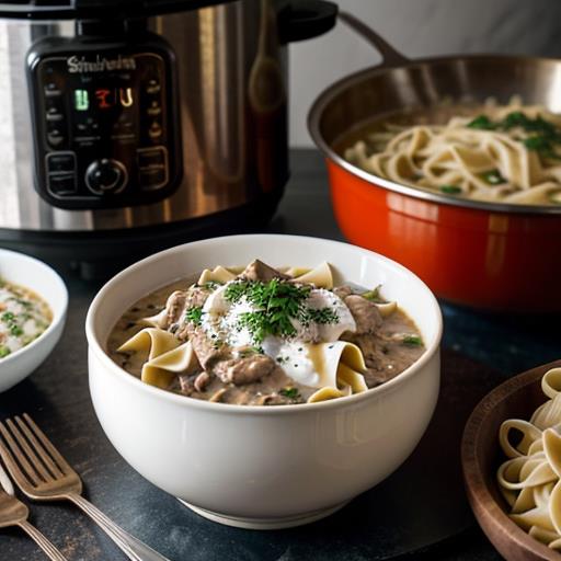 Slow Cooker Beef Stroganoff, Comforting Meal, Creamy Recipe, Easy Dinner, Hearty Comfort Food