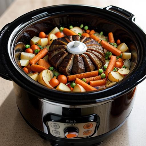 Slow Cooker Brisket, Flavorful Veggies, Slow Cooking Method, Hearty Meal, Mouthwatering Dish