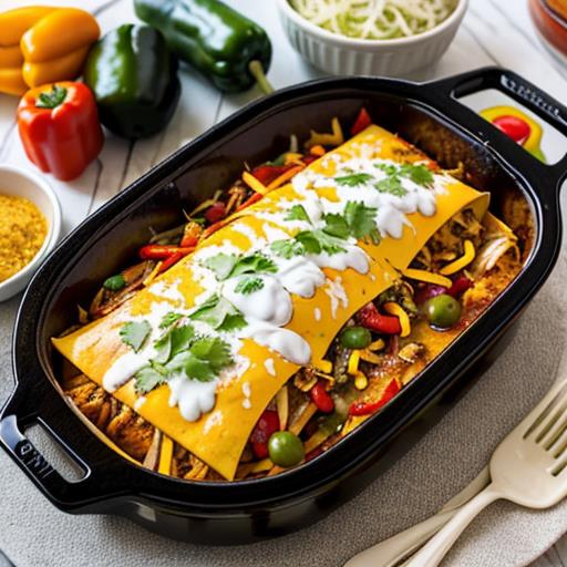 Slow Cooker Recipes, Chicken Fajita Enchiladas, Tex-Mex Cuisine, Flavorful Dinner Ideas, Cheesy Slow Cooker Meals