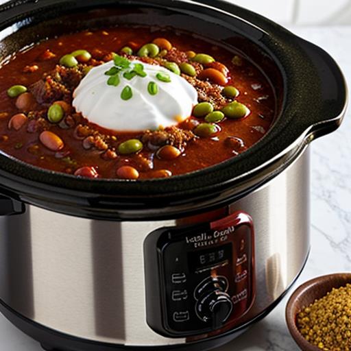 Slow Cooker Chili, Spicy Flavorful, Dinner Recipe, Crockpot Meal, Mexican Cuisine