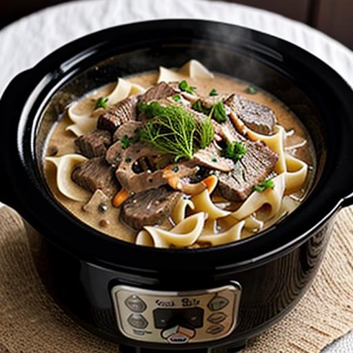 Slow Cooker Beef Stroganoff, Flavorful Beef, Tender Meat, Crockpot Recipes, Easy Cooking