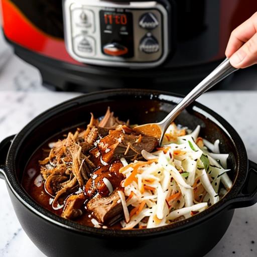 Slow Cooker BBQ, Spicy Pulled Pork, Crockpot Recipe, Flavorful Dish, Heat and Flavor