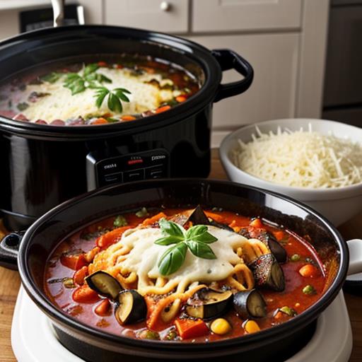 Lasagna Soup Recipe, Crockpot Comfort Food, Mediterranean Twist, Eggplant Delight, Slow Cooker Dinner