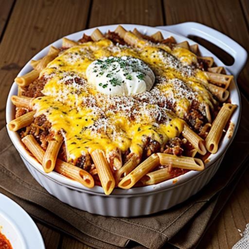 Baked Ziti, Ground Beef, Cheesy, Comfort Food, Easy Recipe