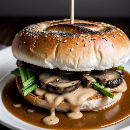 Vegan French Dip, Mushroom Gravy, Vegan recipe, Comfort food, Plant-based substitute