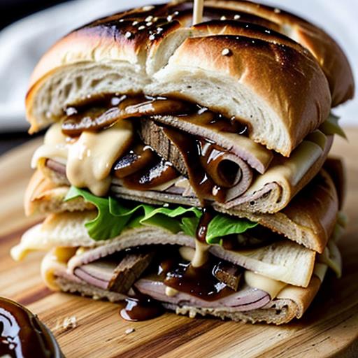 Vegan French Dip, Caramelized Onions, Vegan Recipe, Sweet and Savory, Plant-Based Sandwich